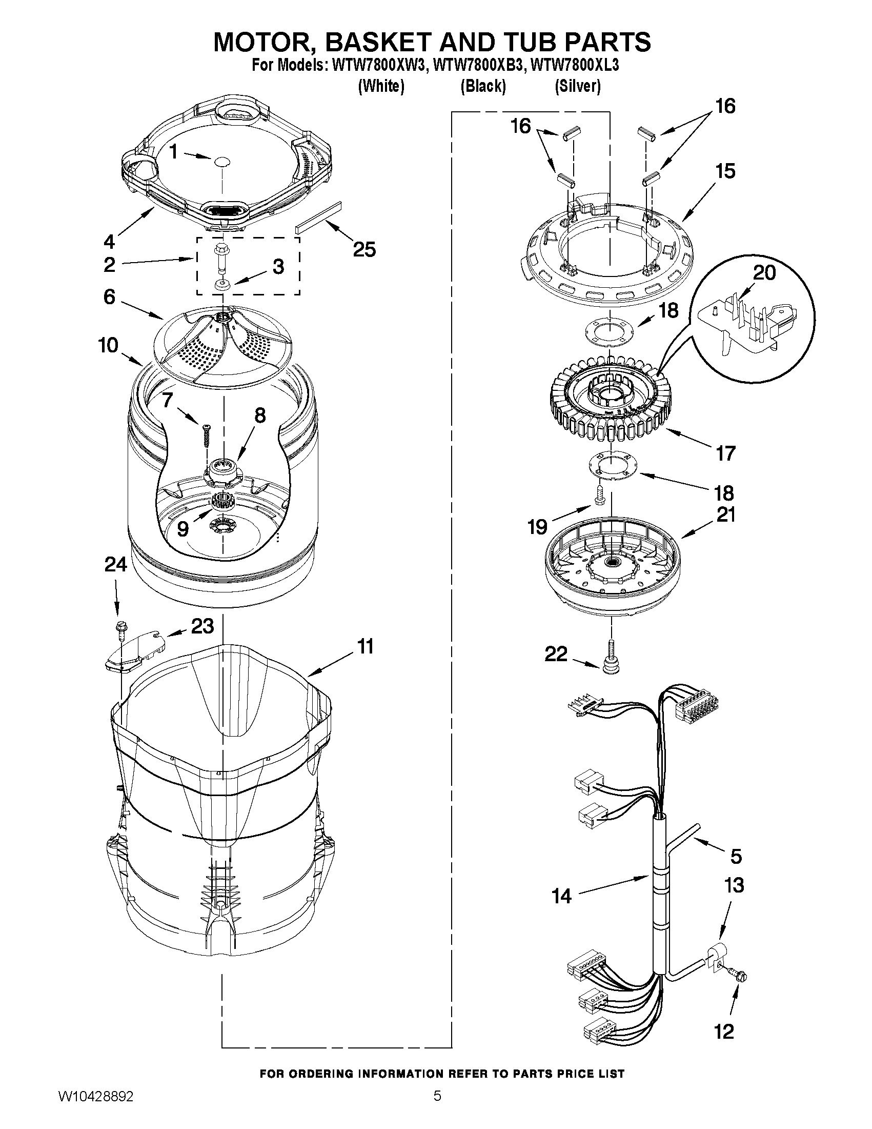 03 - MOTOR, BASKET AND TUB PARTS