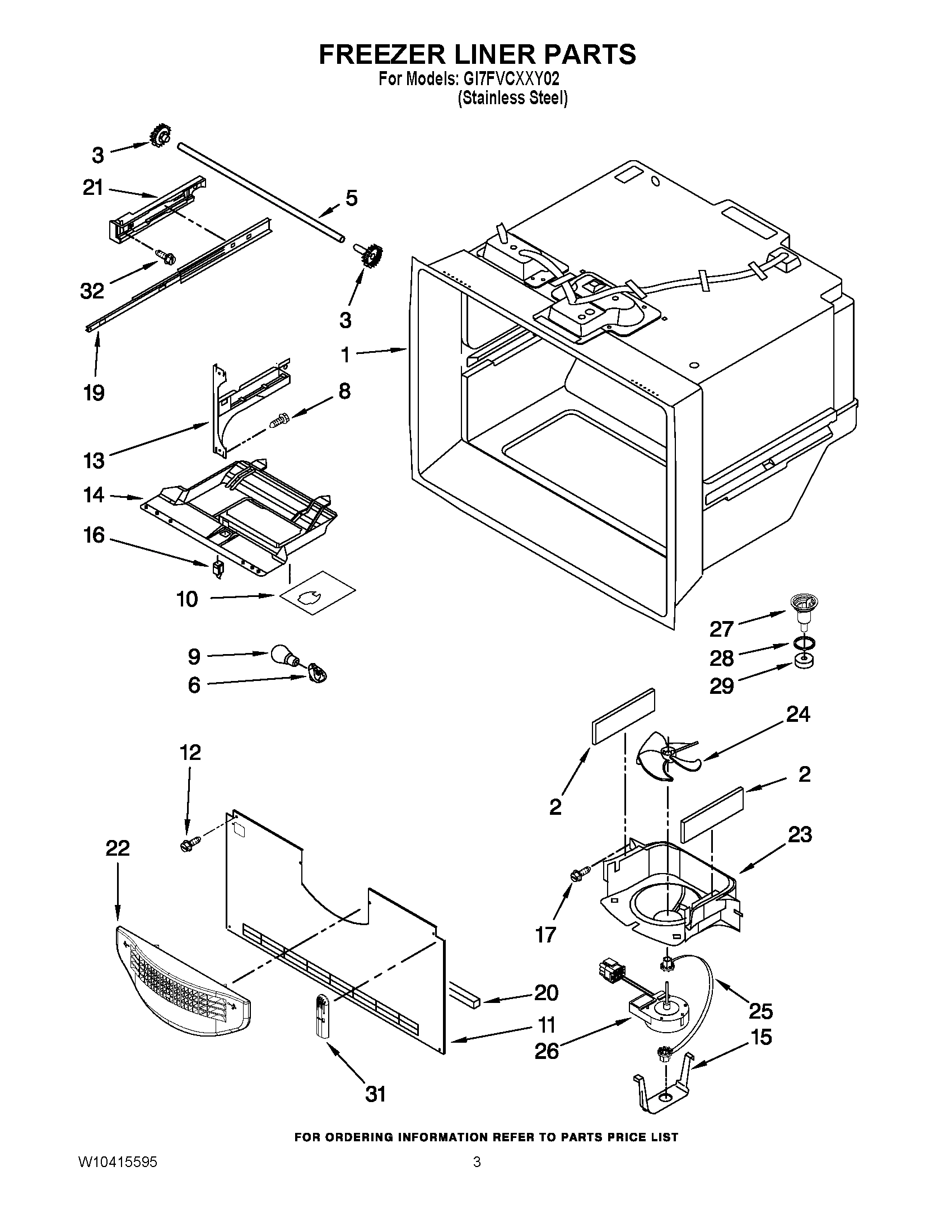 02 - FREEZER LINER PARTS