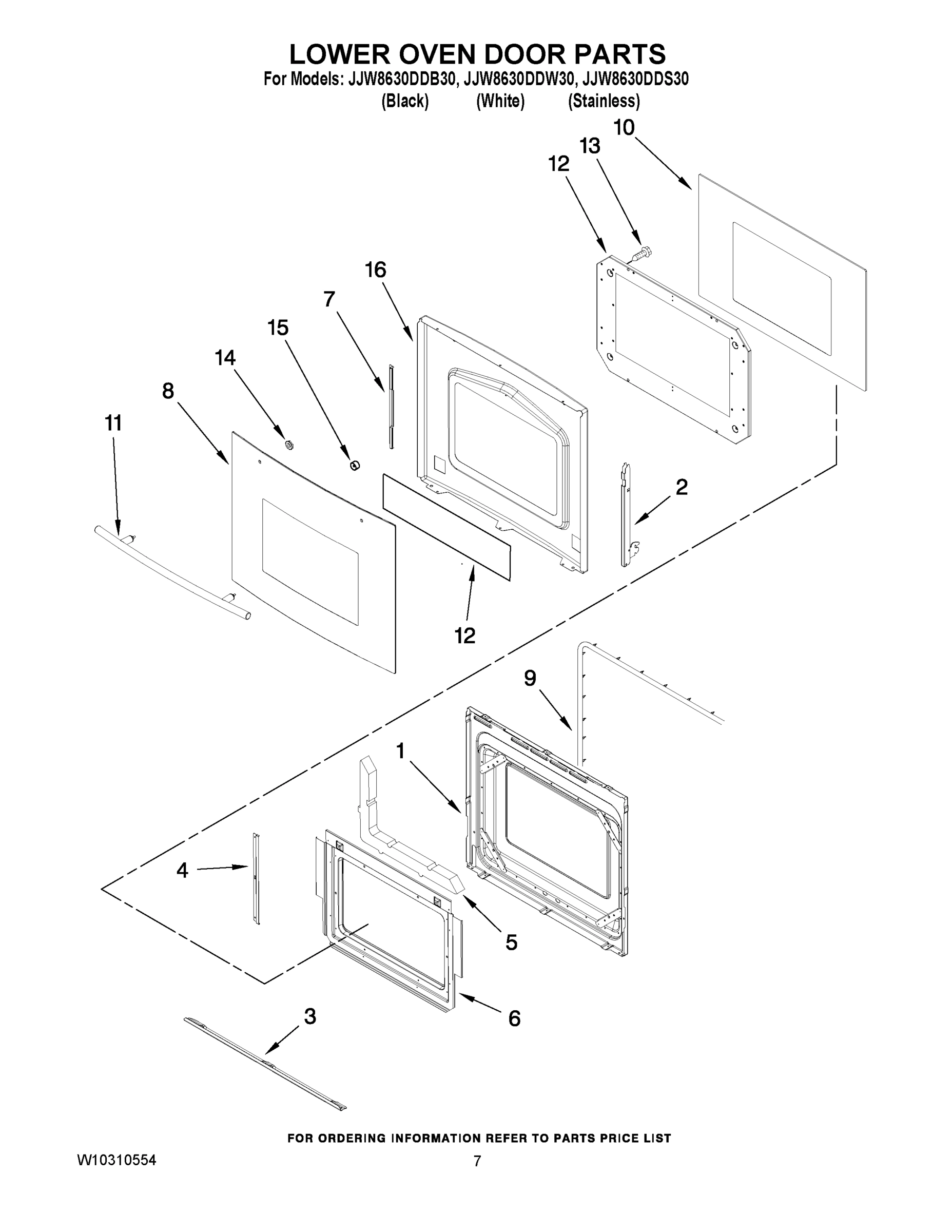 04 - LOWER OVEN DOOR PARTS