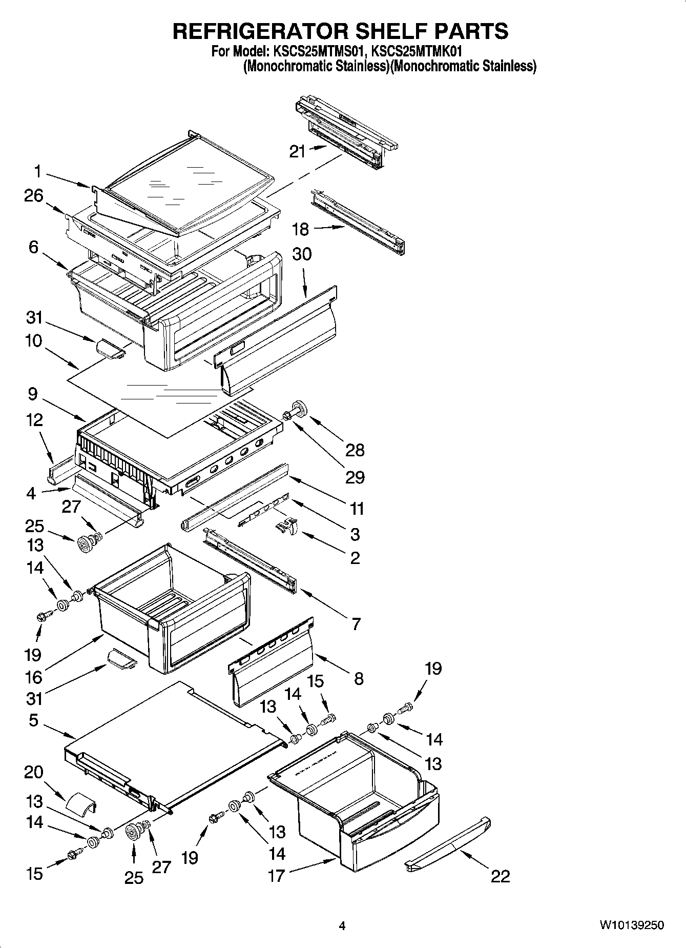 03 - REFRIGERATOR SHELF PARTS