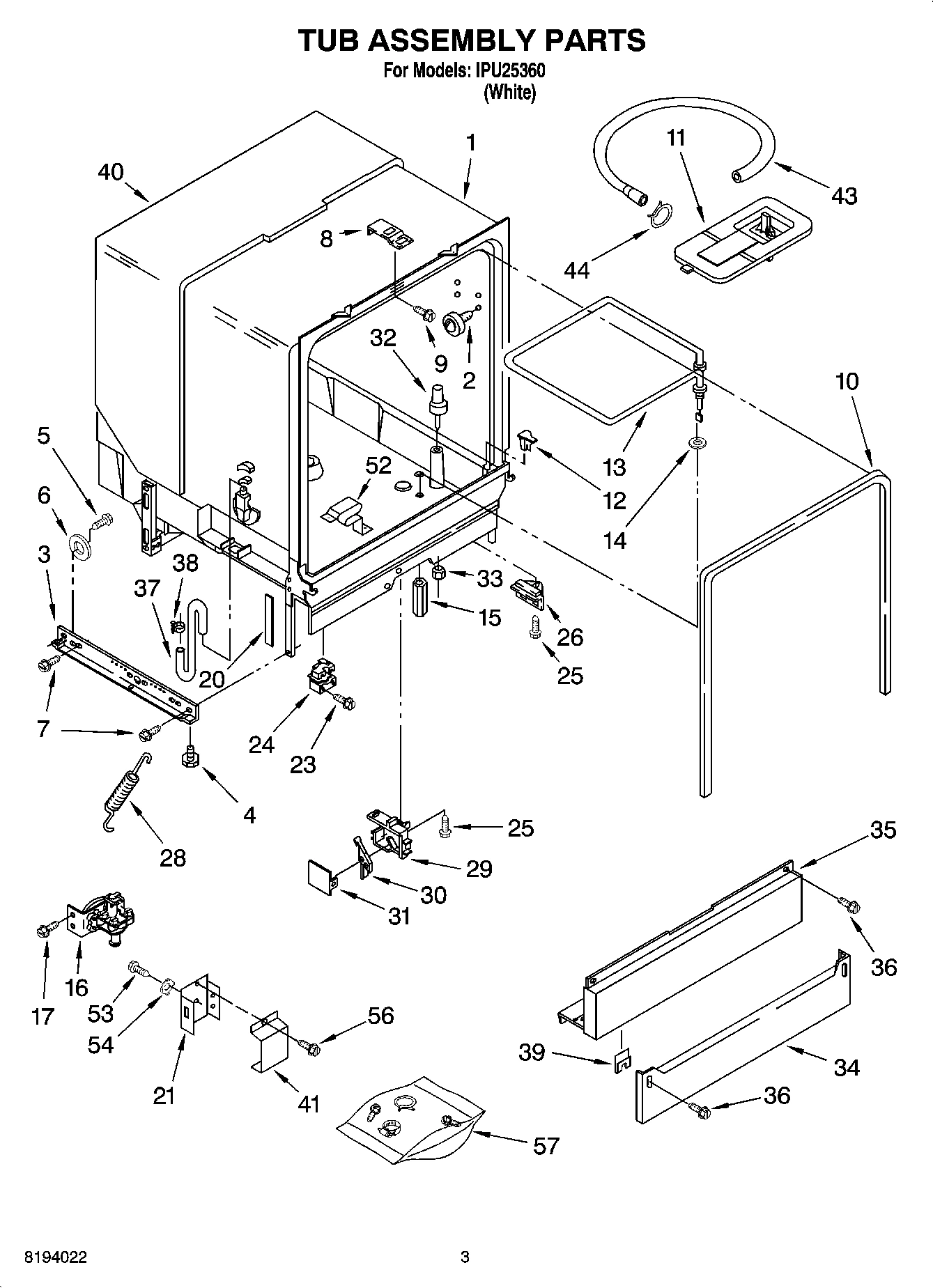 03 - TUB ASSEMBLY PARTS