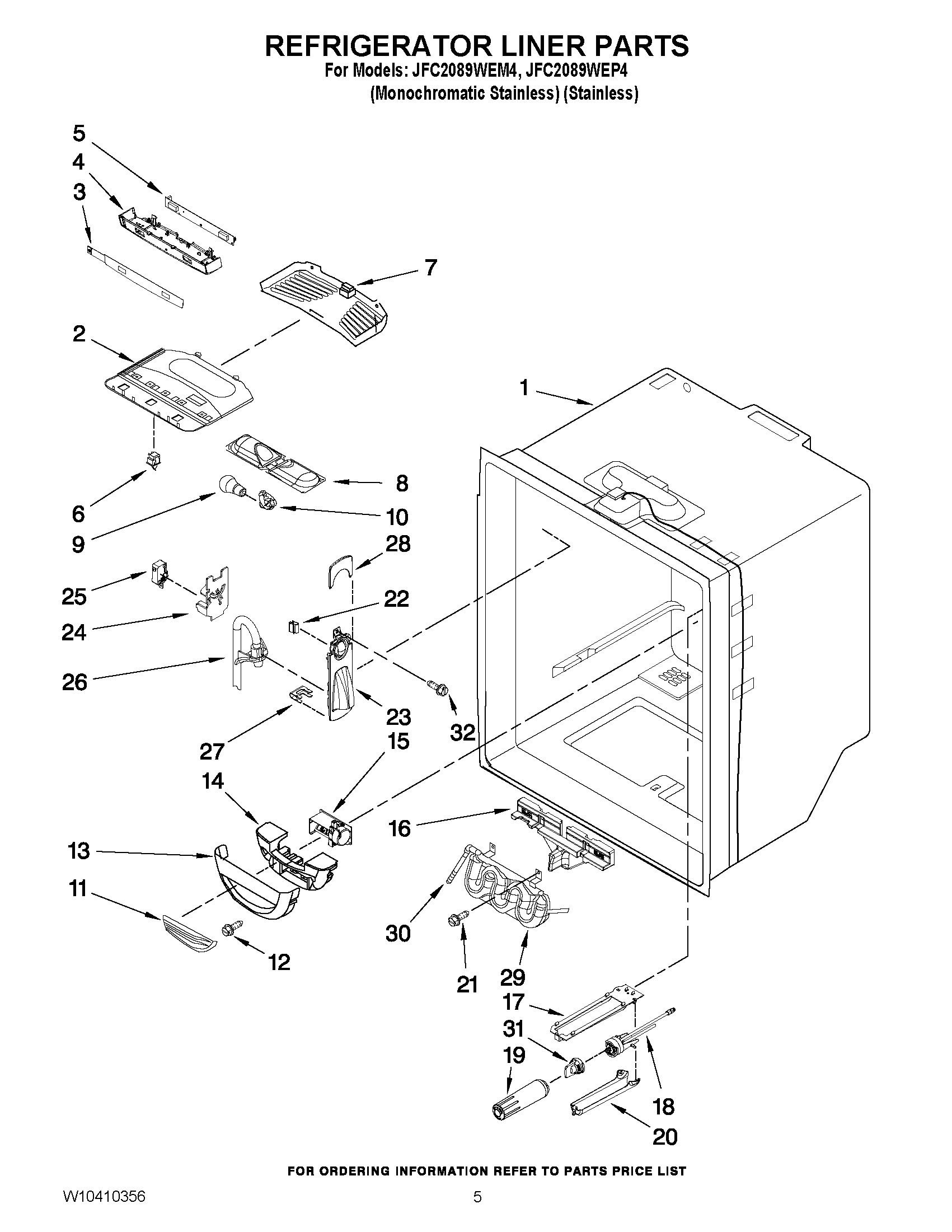 03 - REFRIGERATOR LINER PARTS