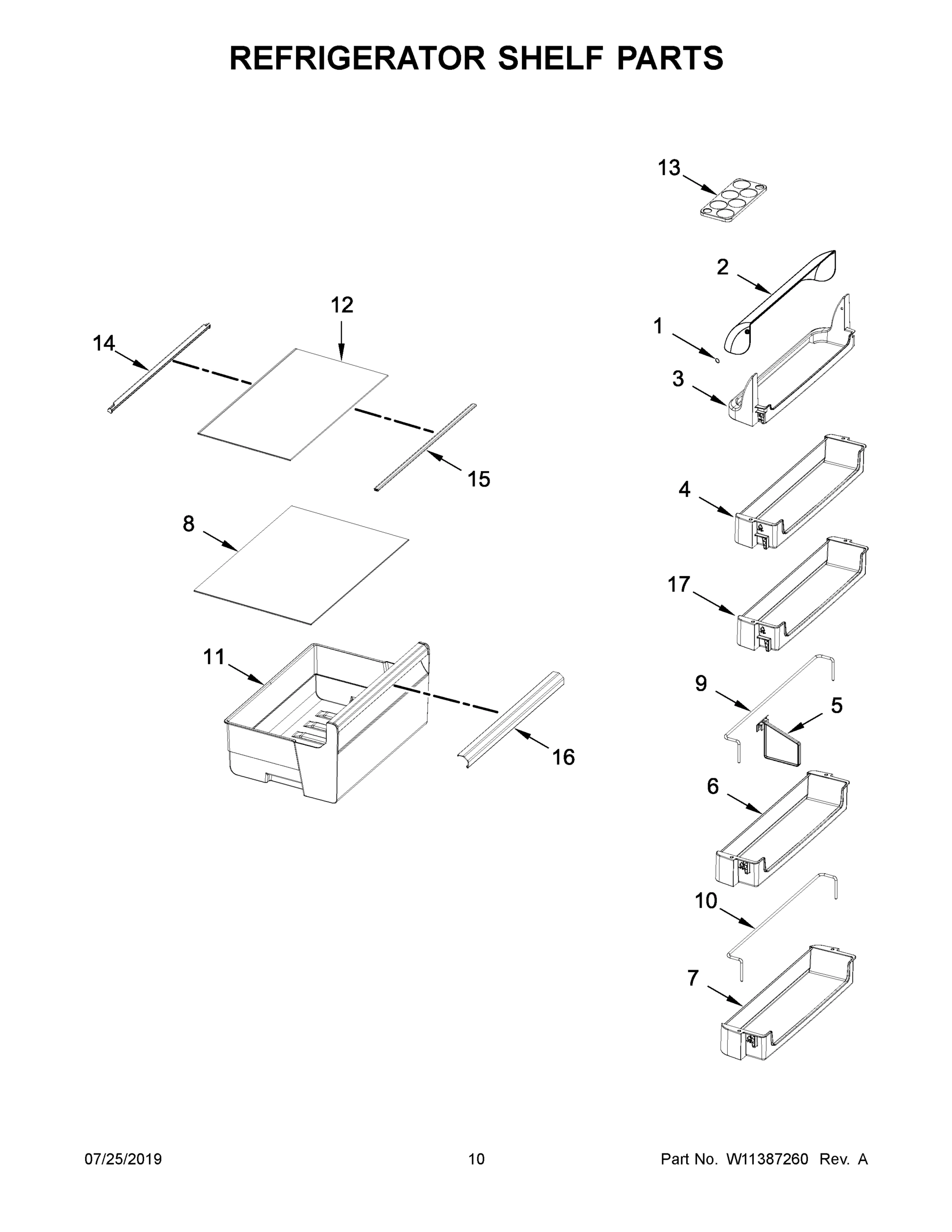 06 - REFRIGERATOR SHELF PARTS