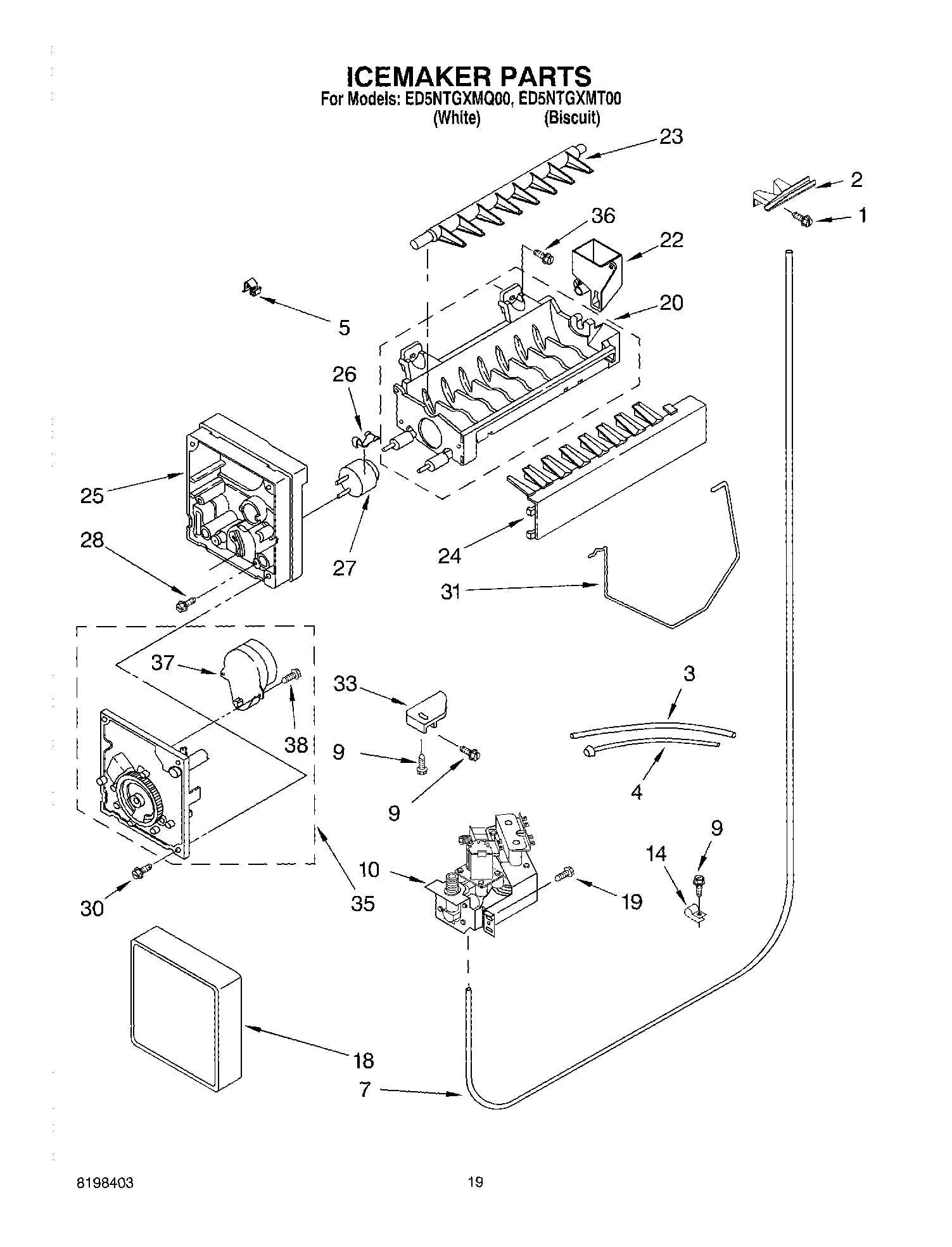 12 - ICEMAKER PARTS, PARTS NOT ILLUSTRATED
