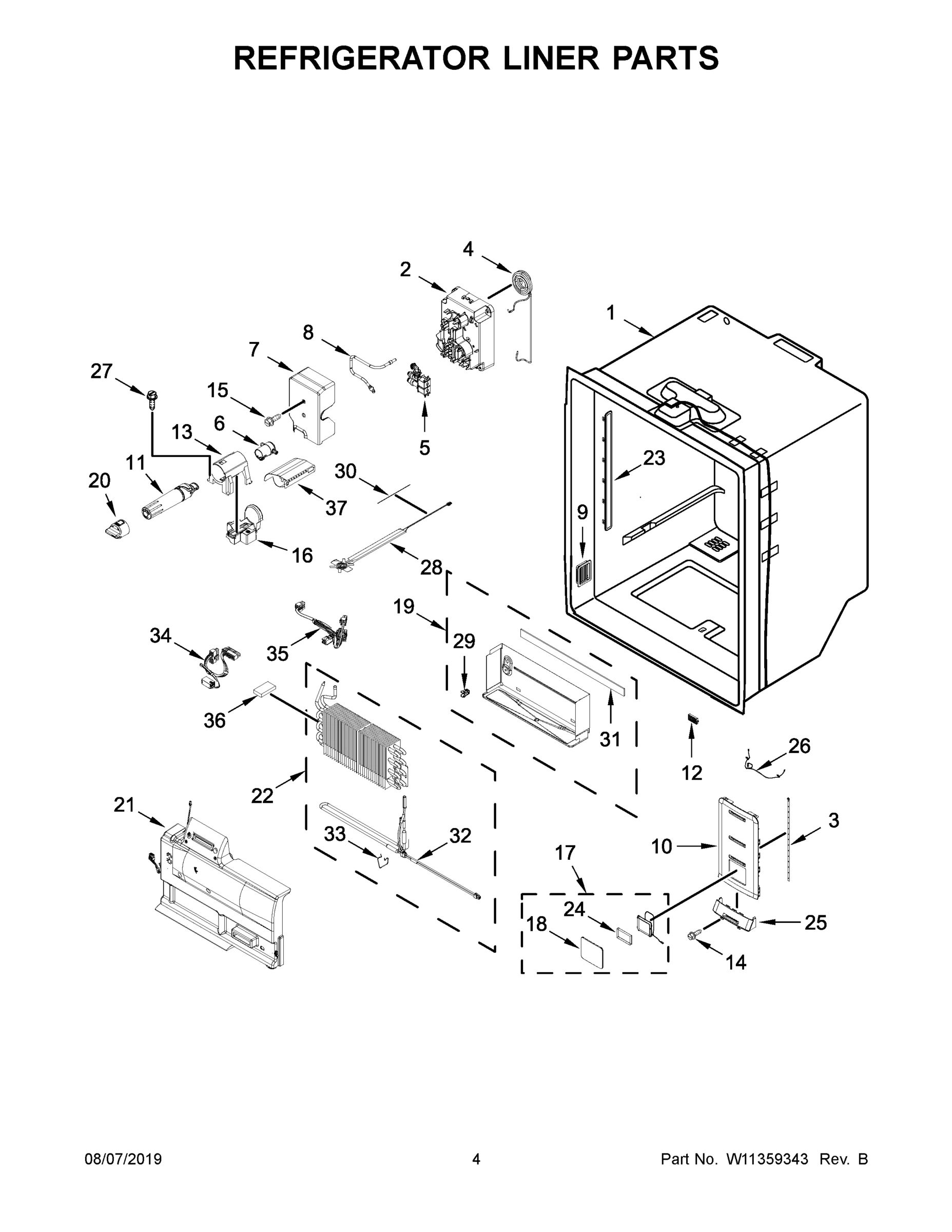 03 - REFRIGERATOR LINER PARTS