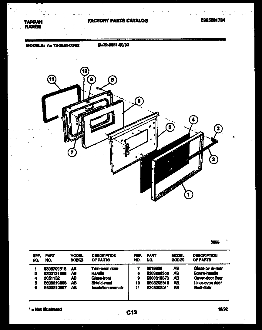 05 - LOWER OVEN DOOR PARTS