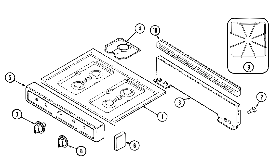 02 - CONTROL PANEL/TOP ASSEMBLY (3101WPx)