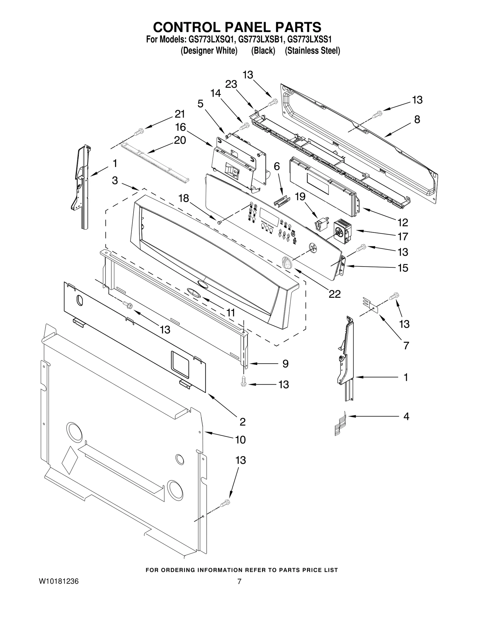 CONTROL PANEL PARTS