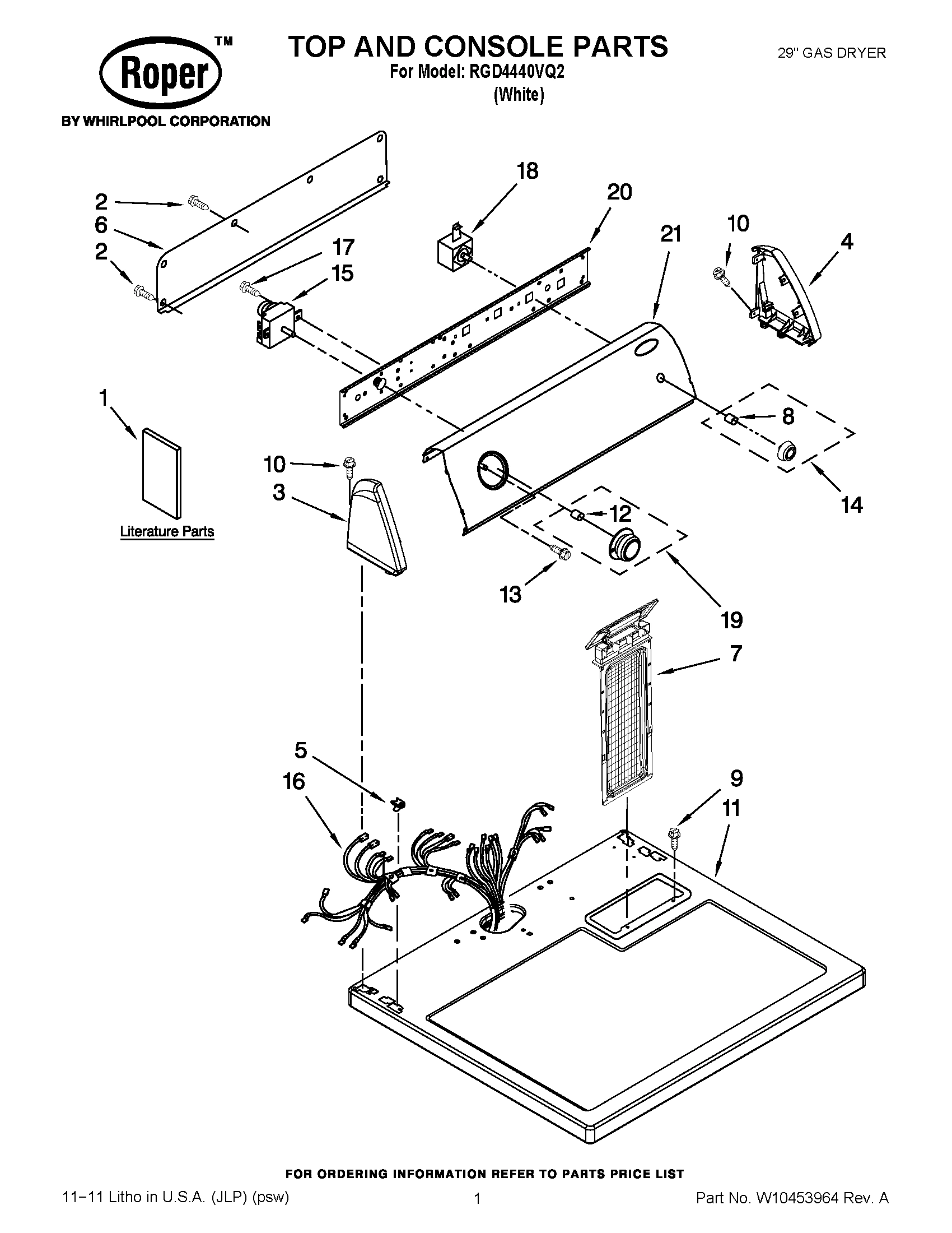 01 - TOP AND CONSOLE PARTS