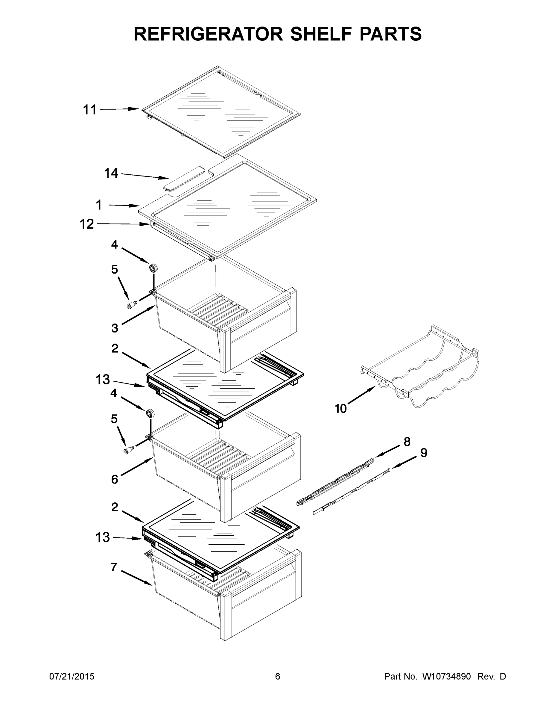 04 - REFRIGERATOR SHELF PARTS