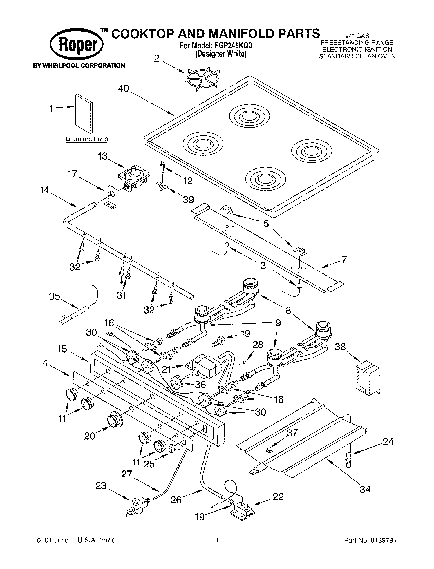 01 - COOKTOP AND MANIFOLD, LITERATURE