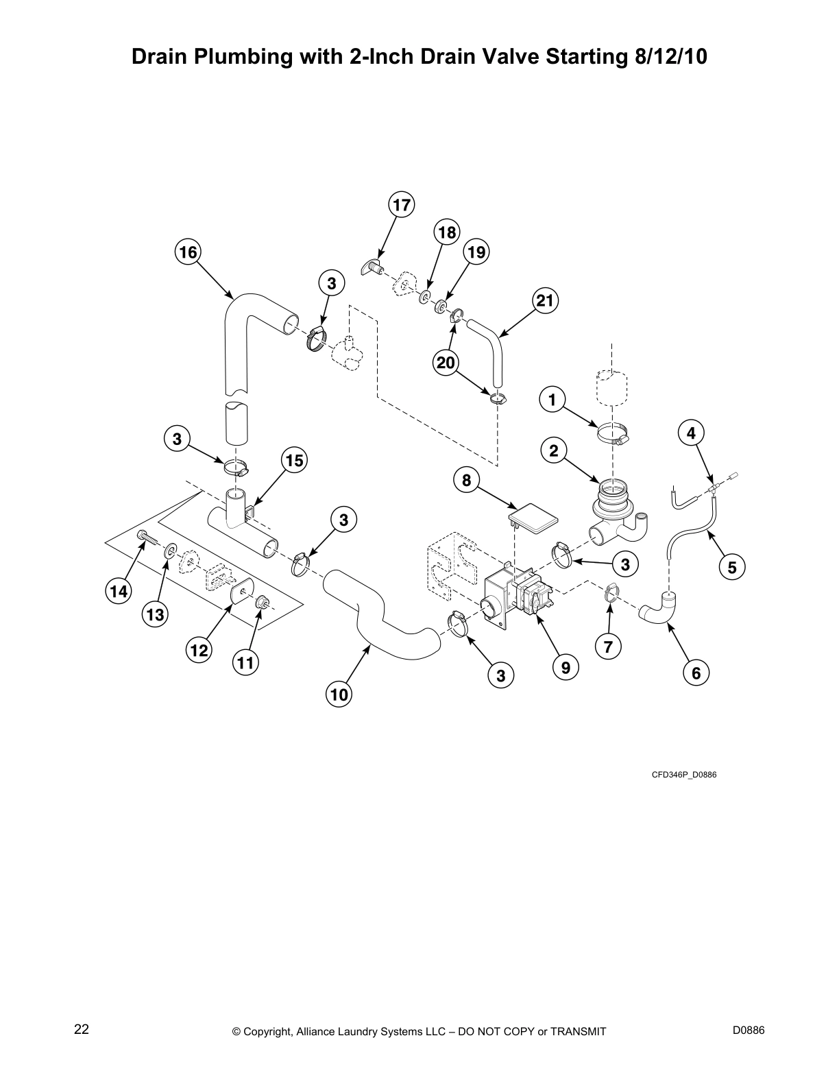 Drain Plumbing with 2-Inch Drain Valve Starting 8/12/10