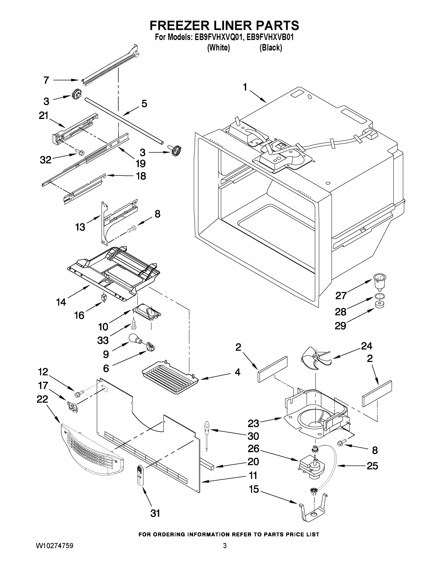02 - FREEZER LINER PARTS