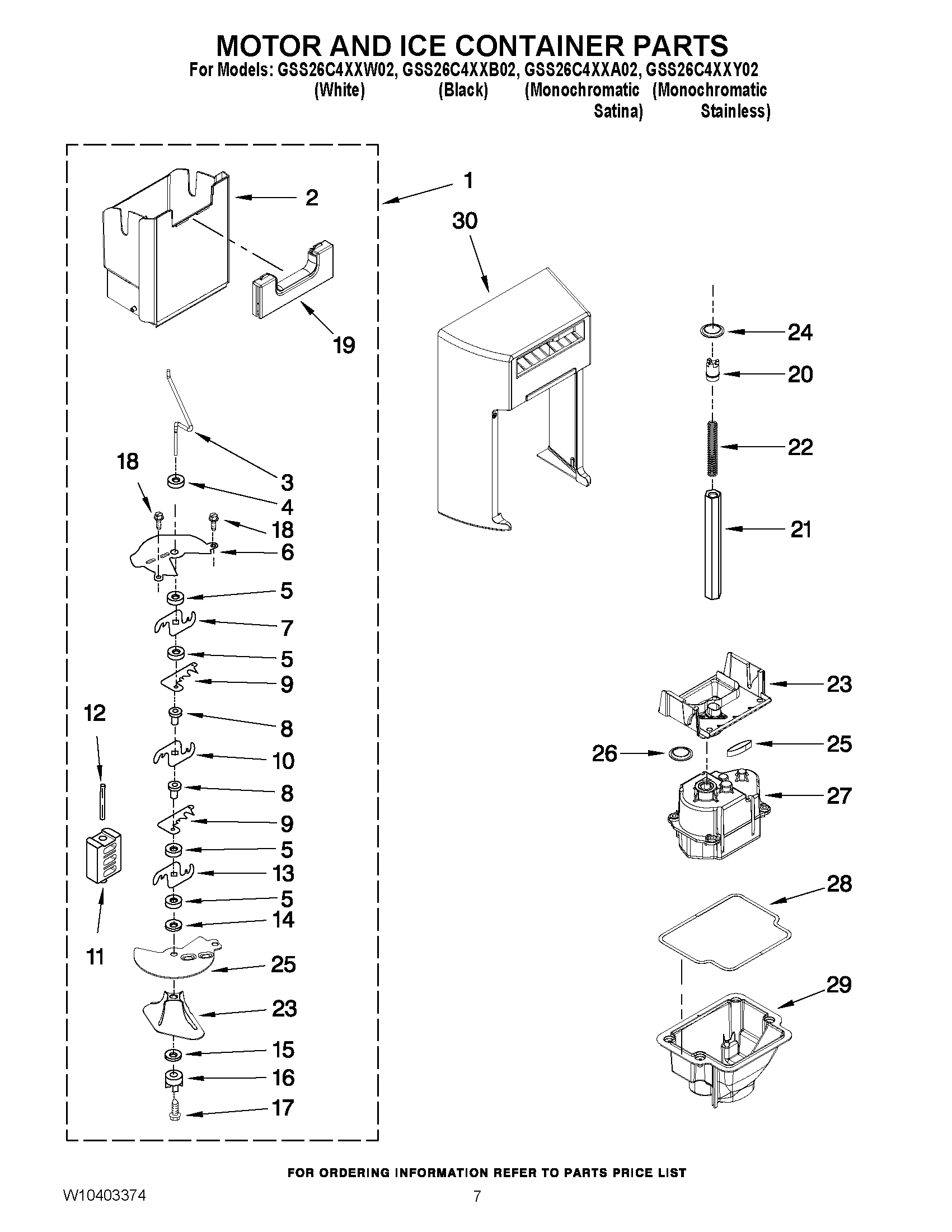 05 - MOTOR AND ICE CONTAINER PARTS