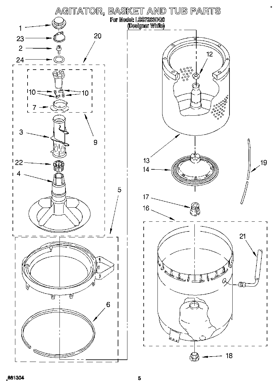 03 - AGITATOR, BASKET AND TUB