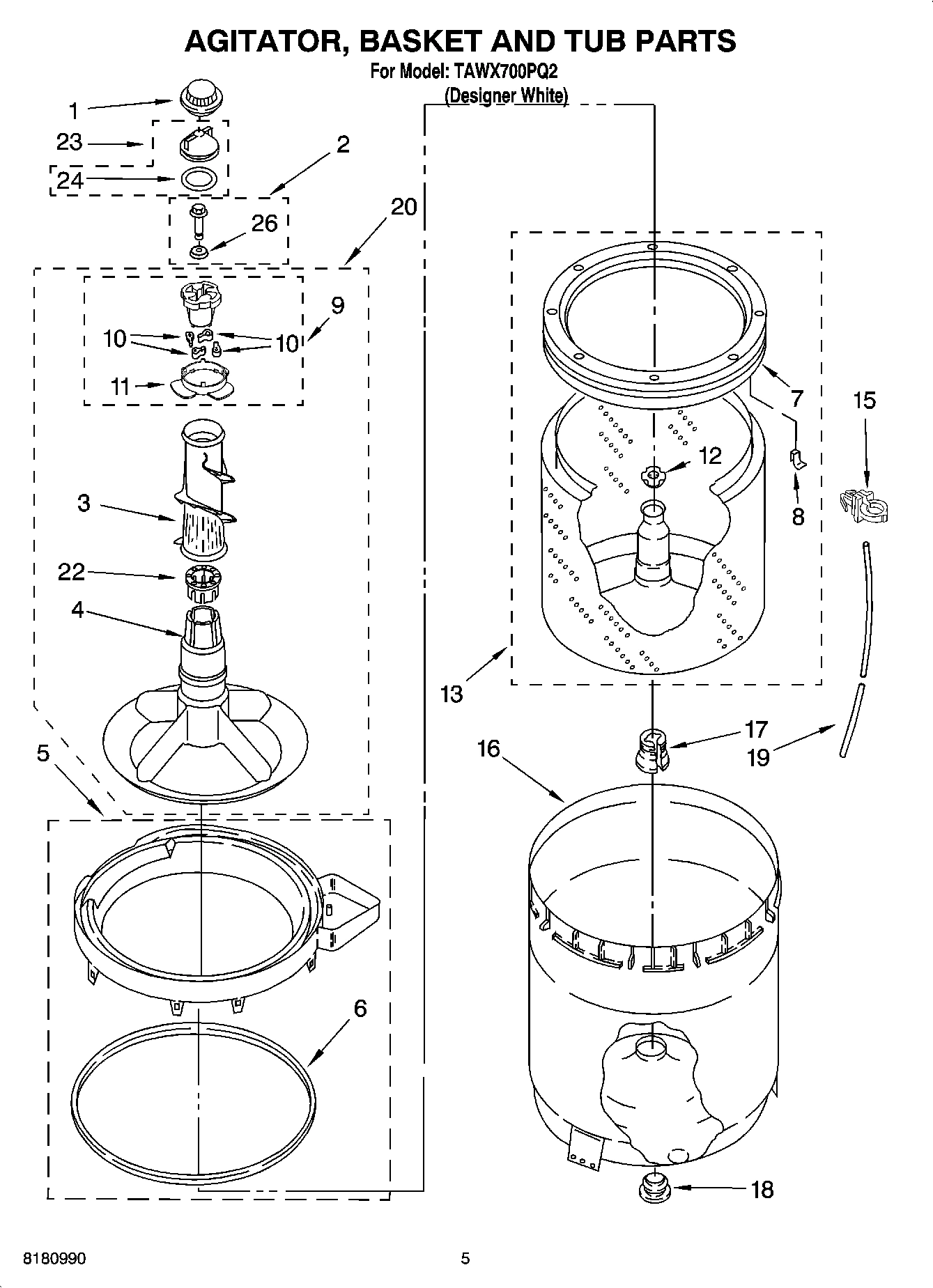 03 - AGITATOR, BASKET AND TUB PARTS