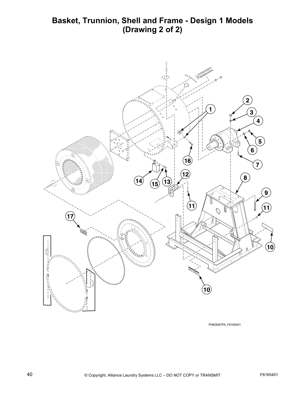 Basket, Trunnion, Shell and Frame - Design 1 Models
(Drawing 2 of 2)