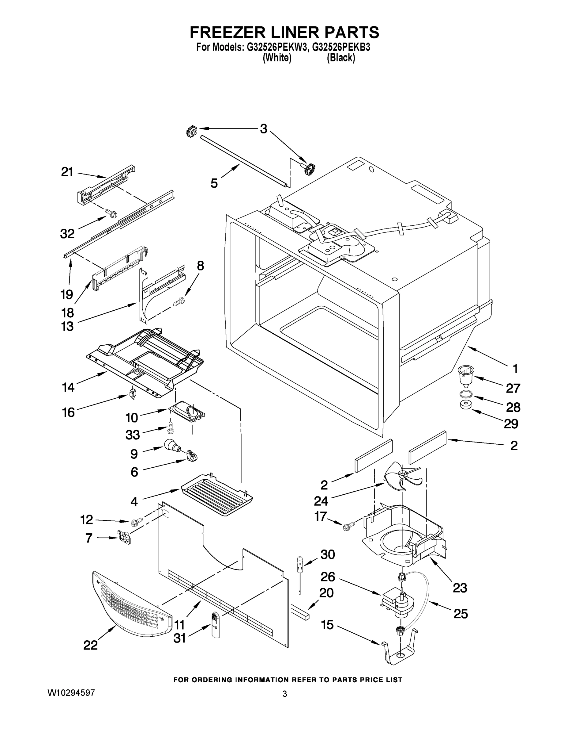 02 - FREEZER LINER PARTS