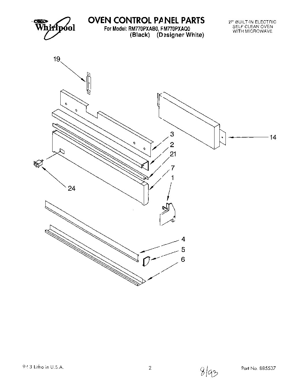 01 - OVEN CONTROL PANEL, LITERATURE