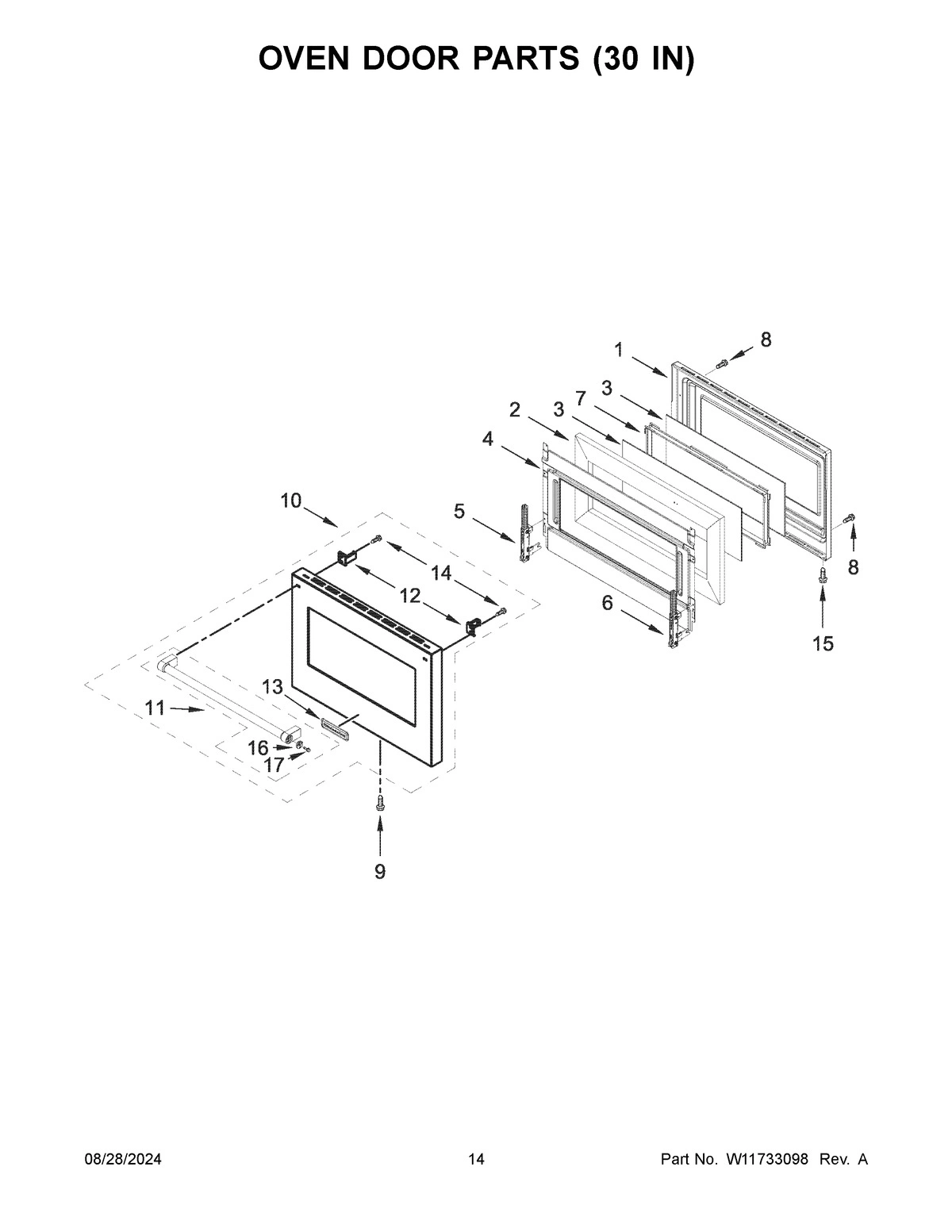 08 - OVEN DOOR PARTS (30 IN)