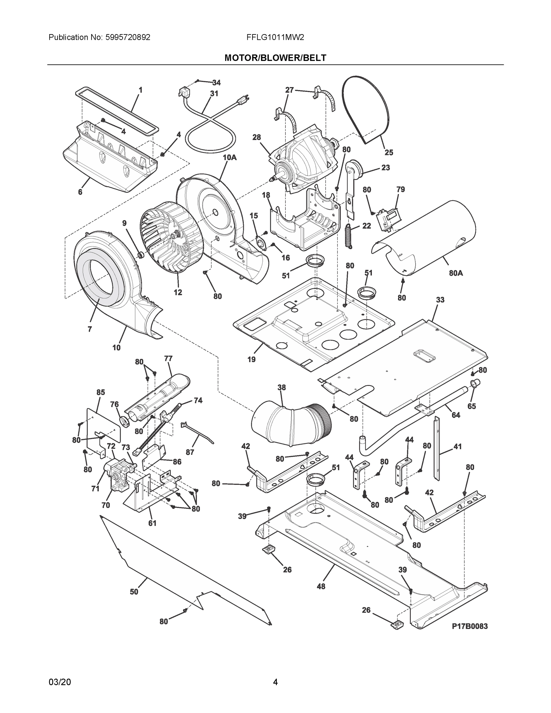 03 - MOTOR/BLOWER/BELT