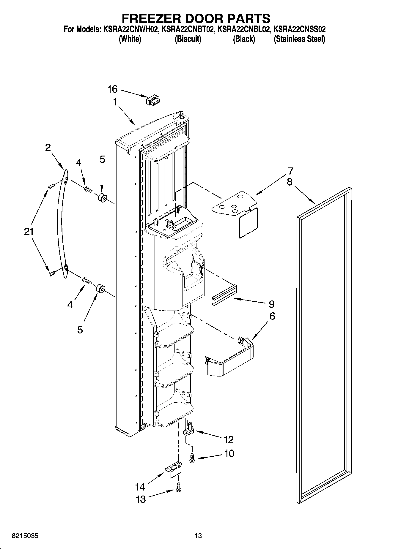 08 - FREEZER DOOR PARTS