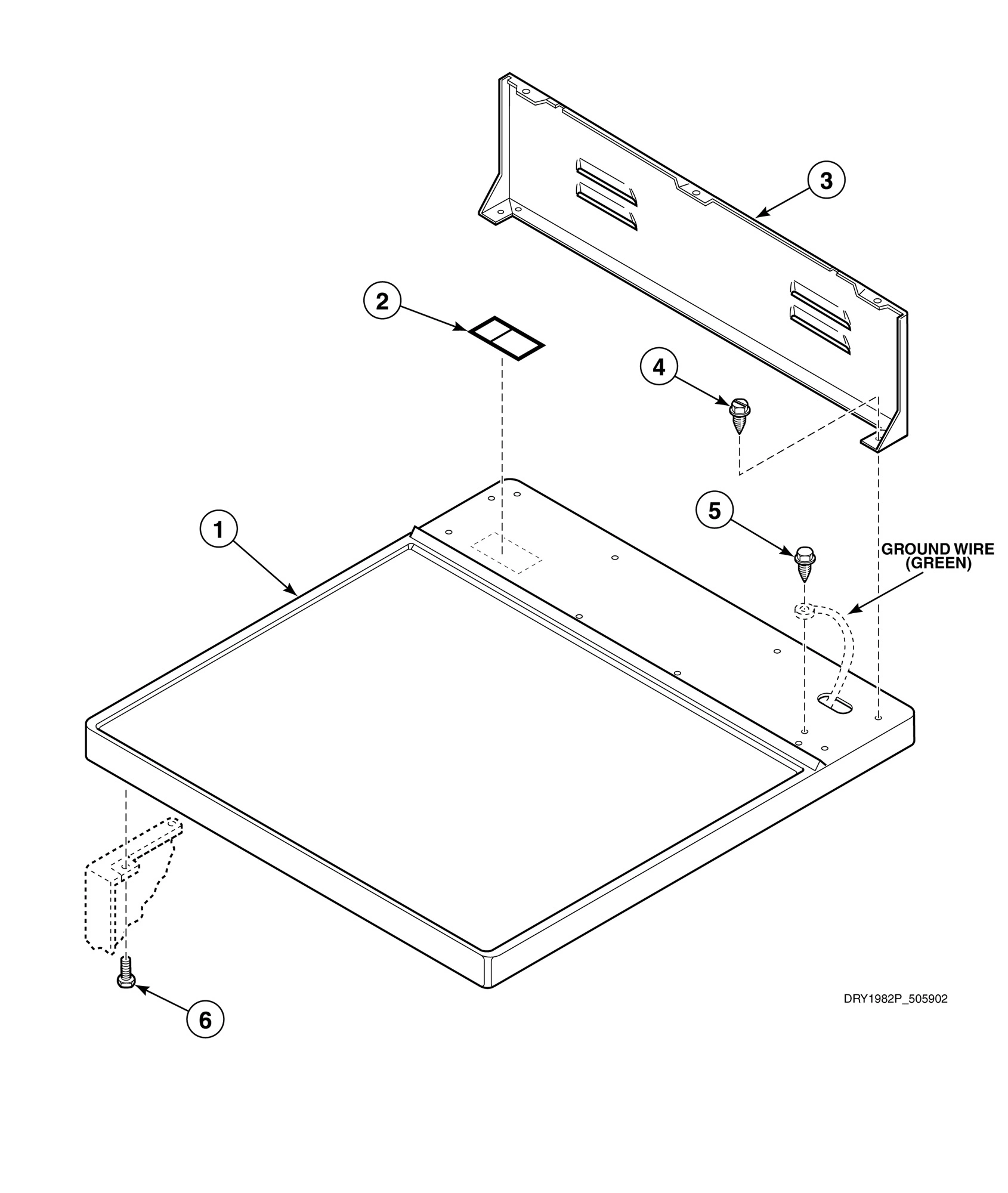 Cabinet Top and Control Hood Rear Panel