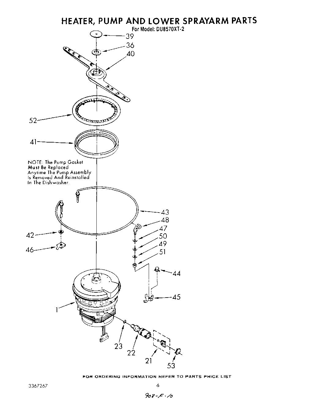 04 - HEATER, PUMP AND LOWER SPRAY ARM