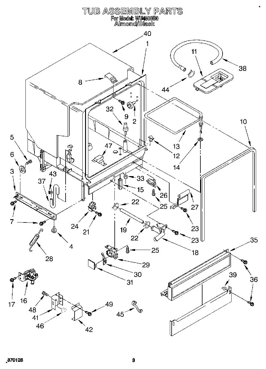 03 - TUB ASSEMBLY, LIT/OPTIONAL