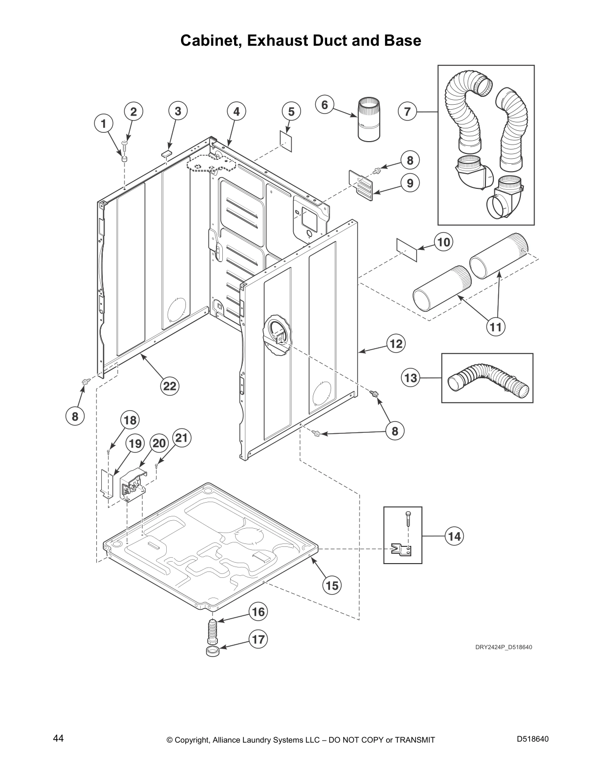 Cabinet, Exhaust Duct and Base