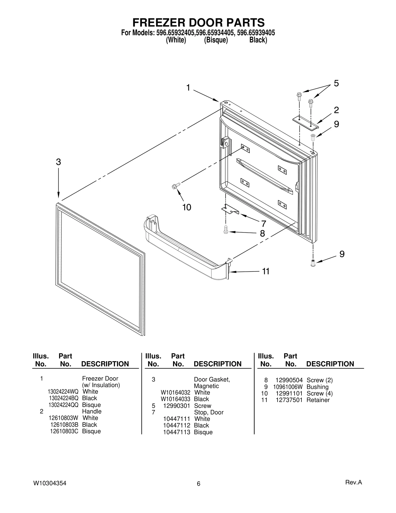 FREEZER DOOR PARTS