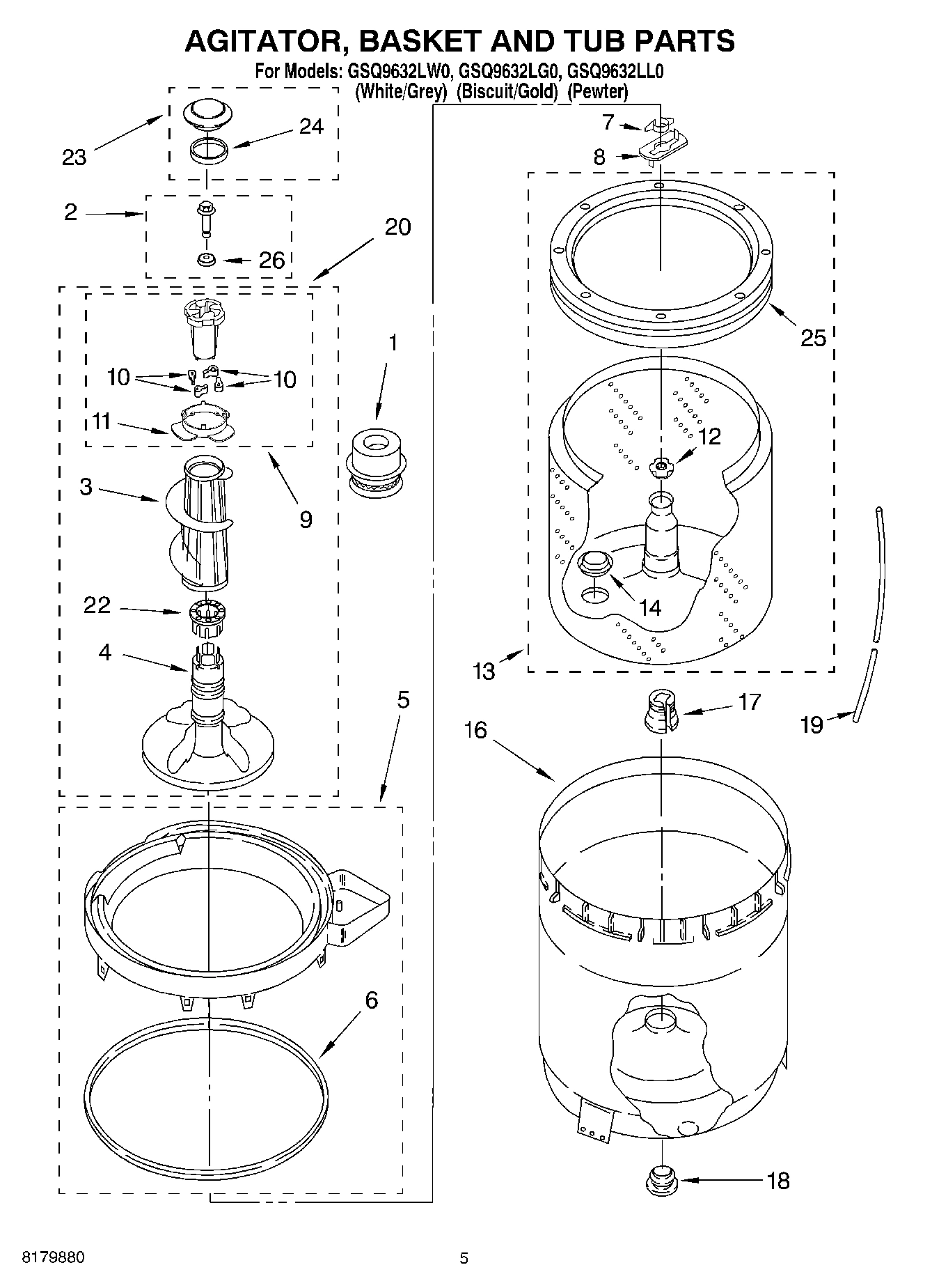 03 - AGITATOR, BASKET AND TUB