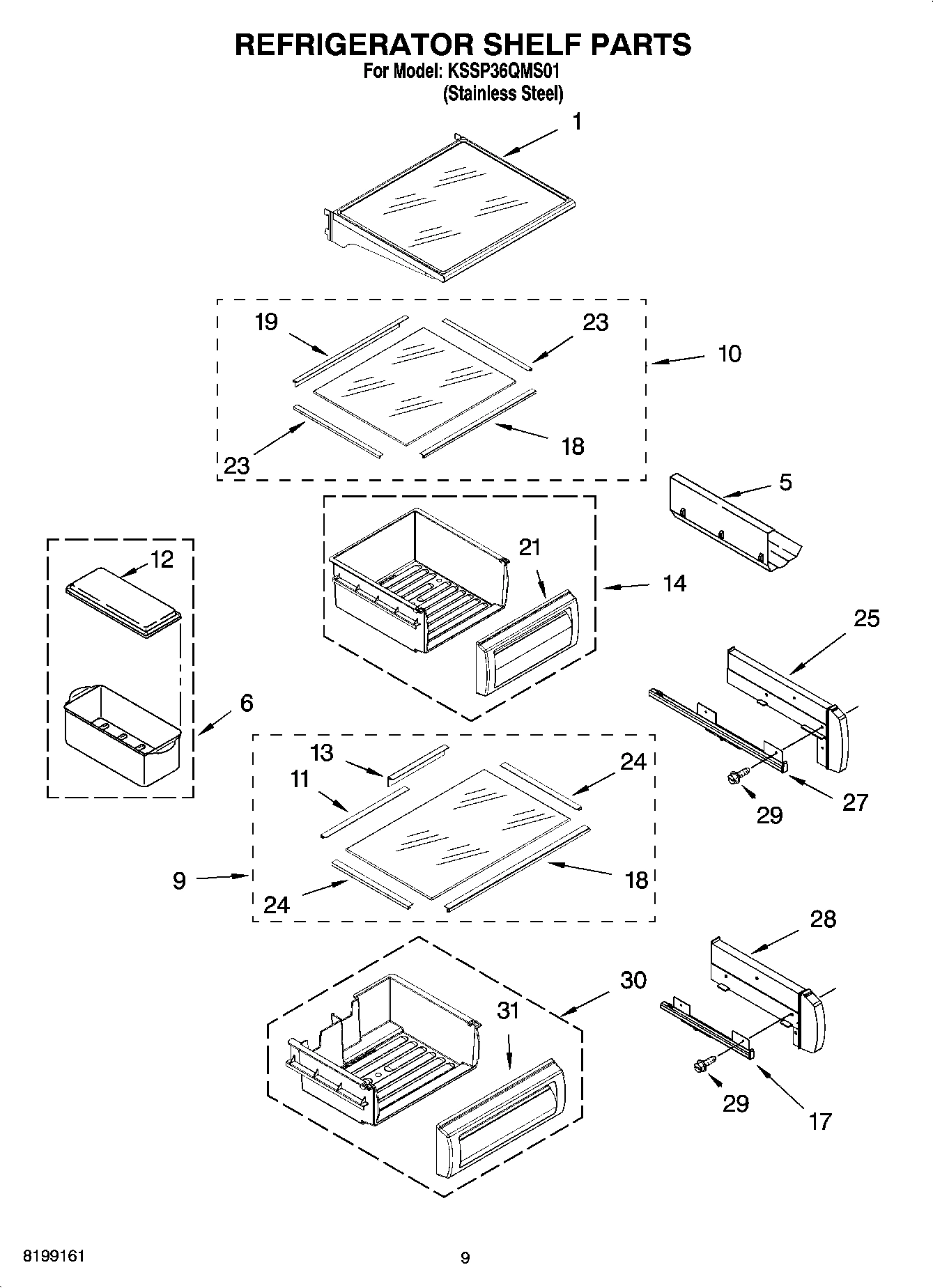 07 - REFRIGERATOR SHELF PARTS