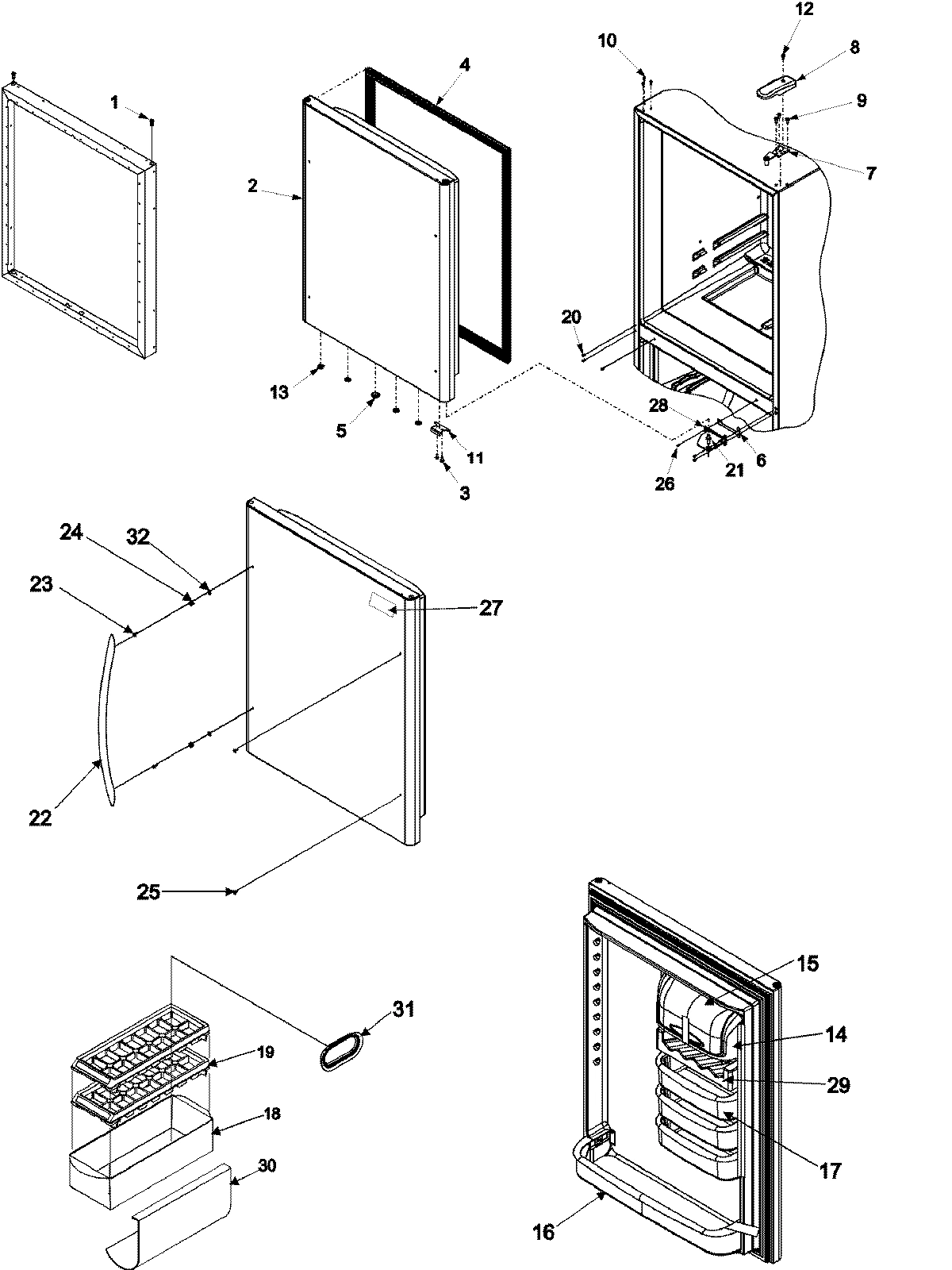 10 - REF DR STORAGE & CENTER HINGES