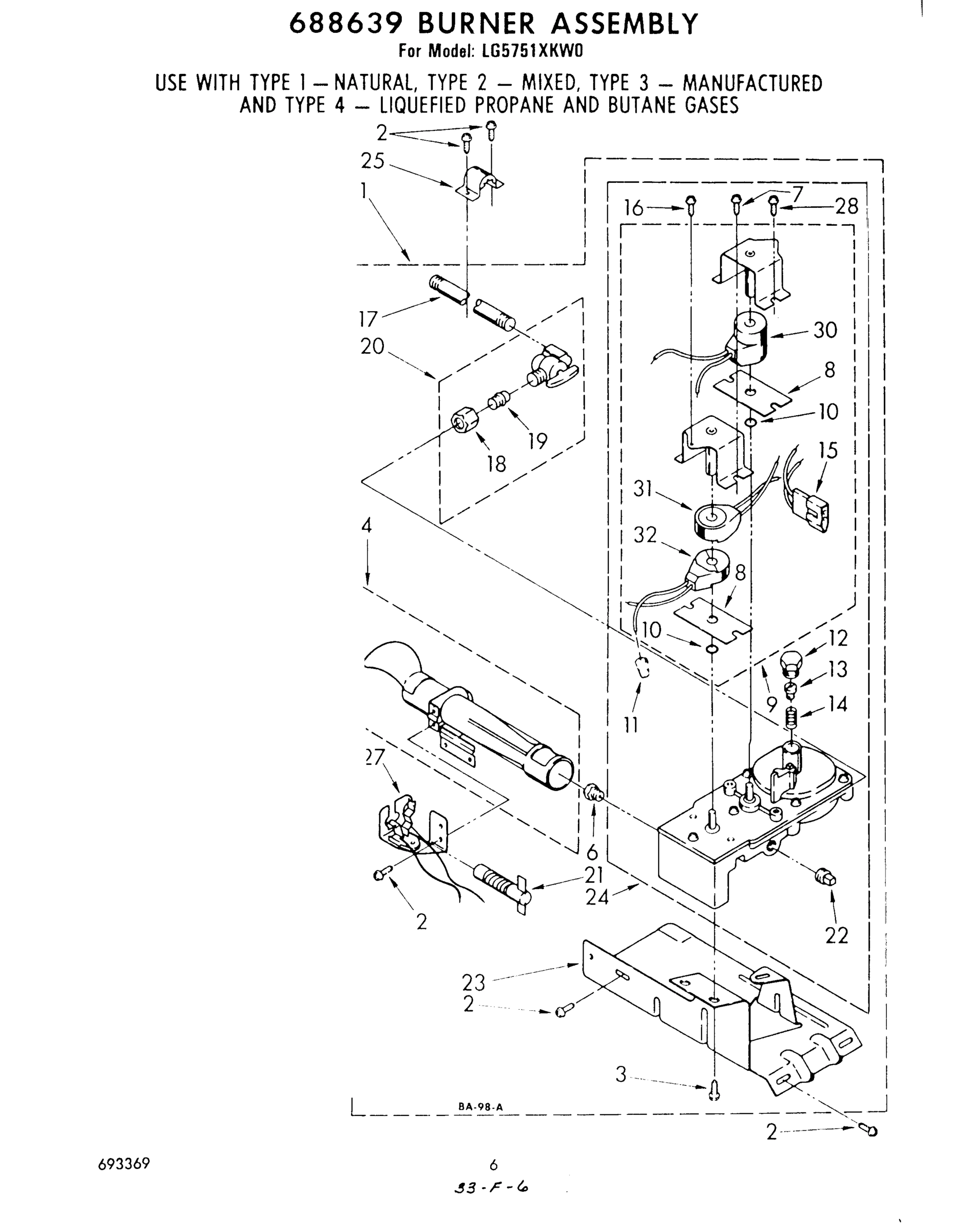 04 - 688639 BURNER ASSEMBLY