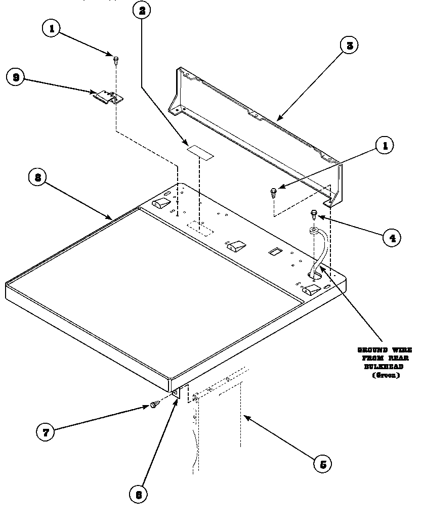 01 - CABINET TOP AND CONTROL HOOD REAR PANEL