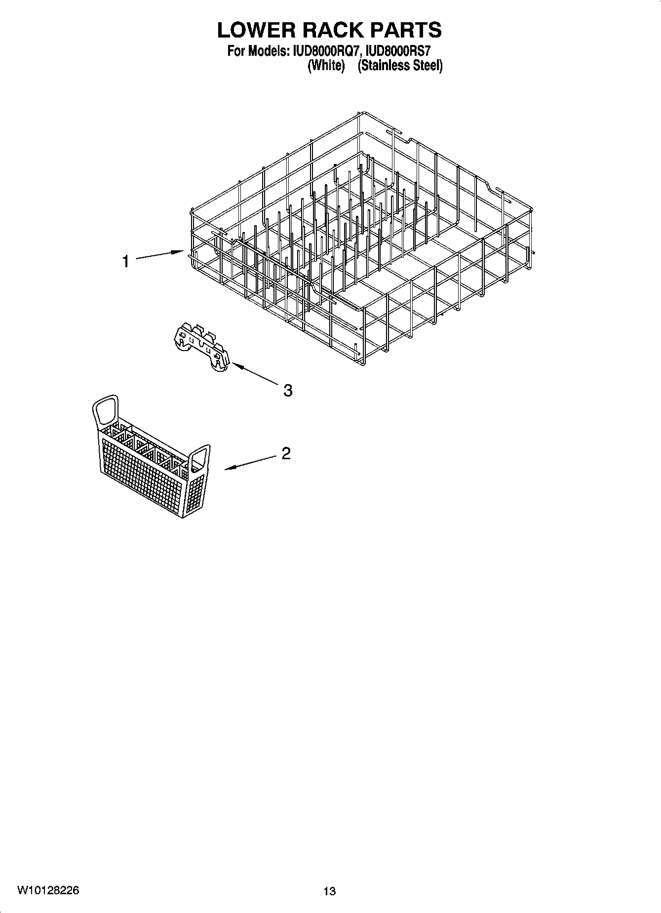 11 - LOWER RACK PARTS, OPTIONAL PARTS (NOT INCLUDED)