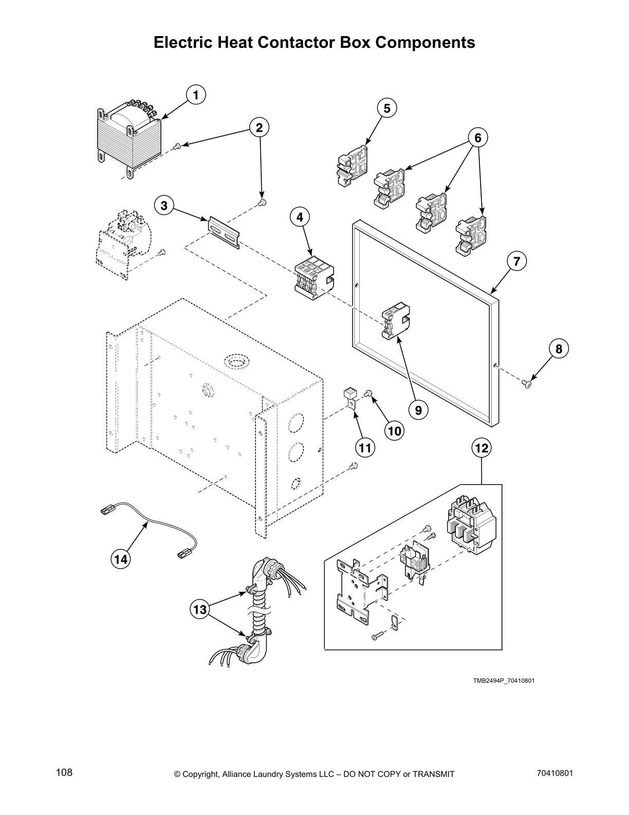 Electric Heat Contactor Box Components