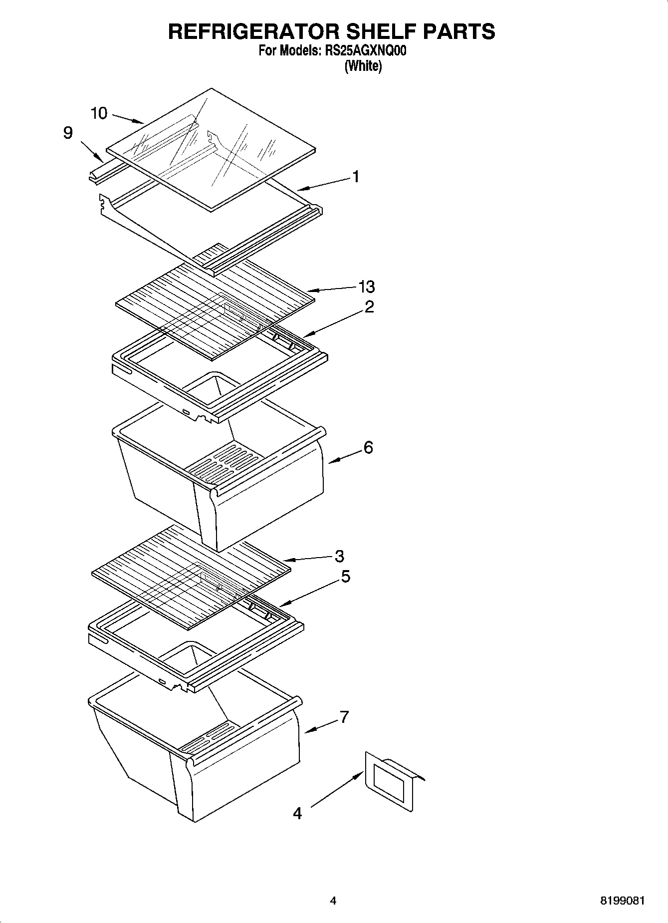 03 - REFRIGERATOR SHELF PARTS