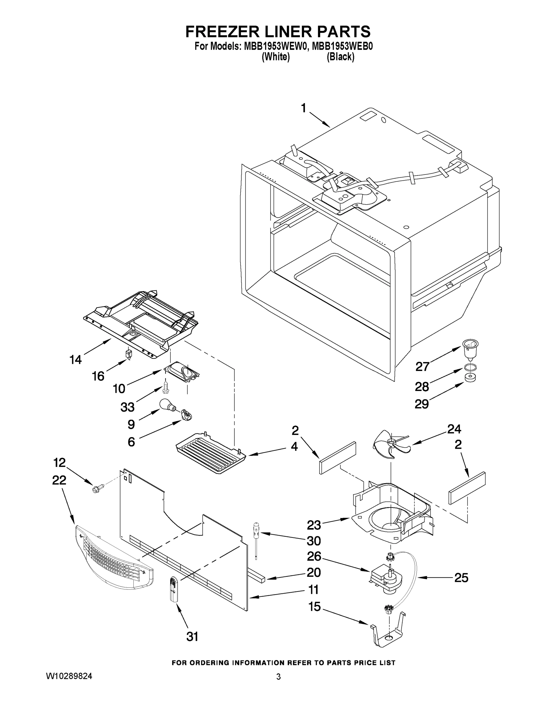 02 - FREEZER LINER PARTS