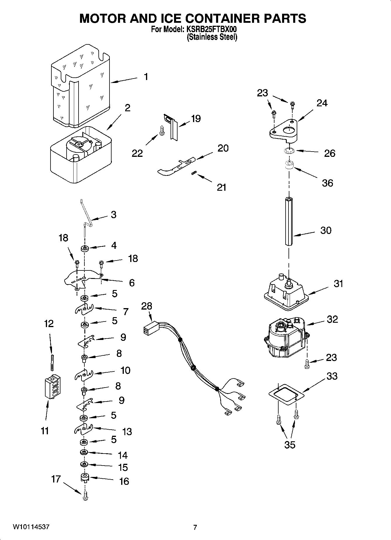 05 - MOTOR AND ICE CONTAINER PARTS