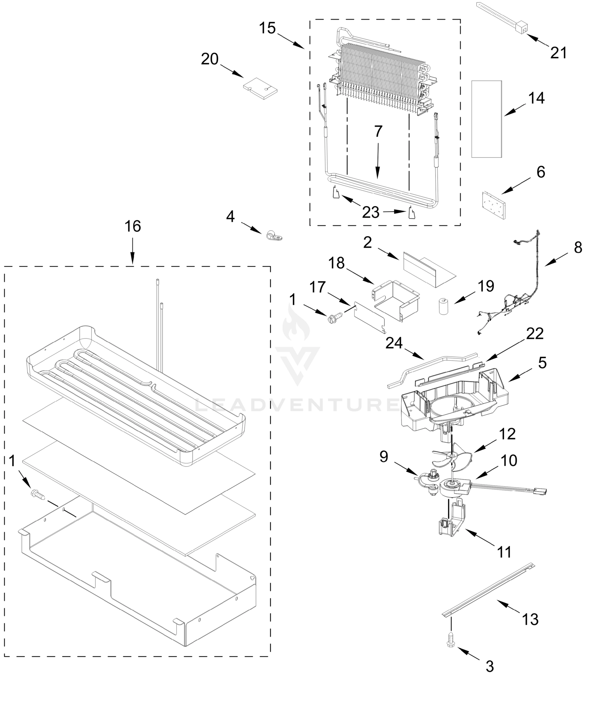 LOWER UNIT AND TUBE PARTS