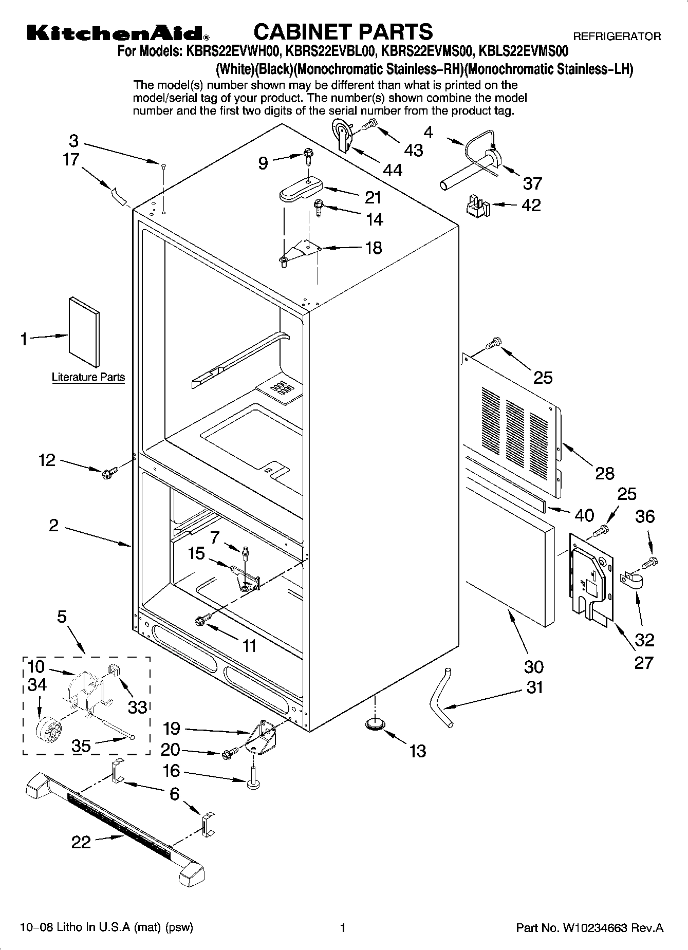 01 - CABINET PARTS