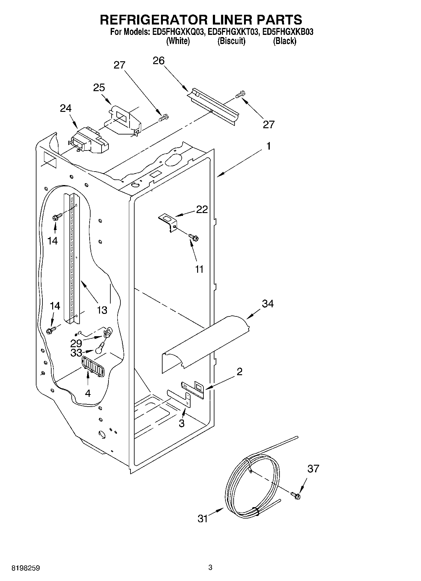 02 - REFRIGERATOR LINER PARTS