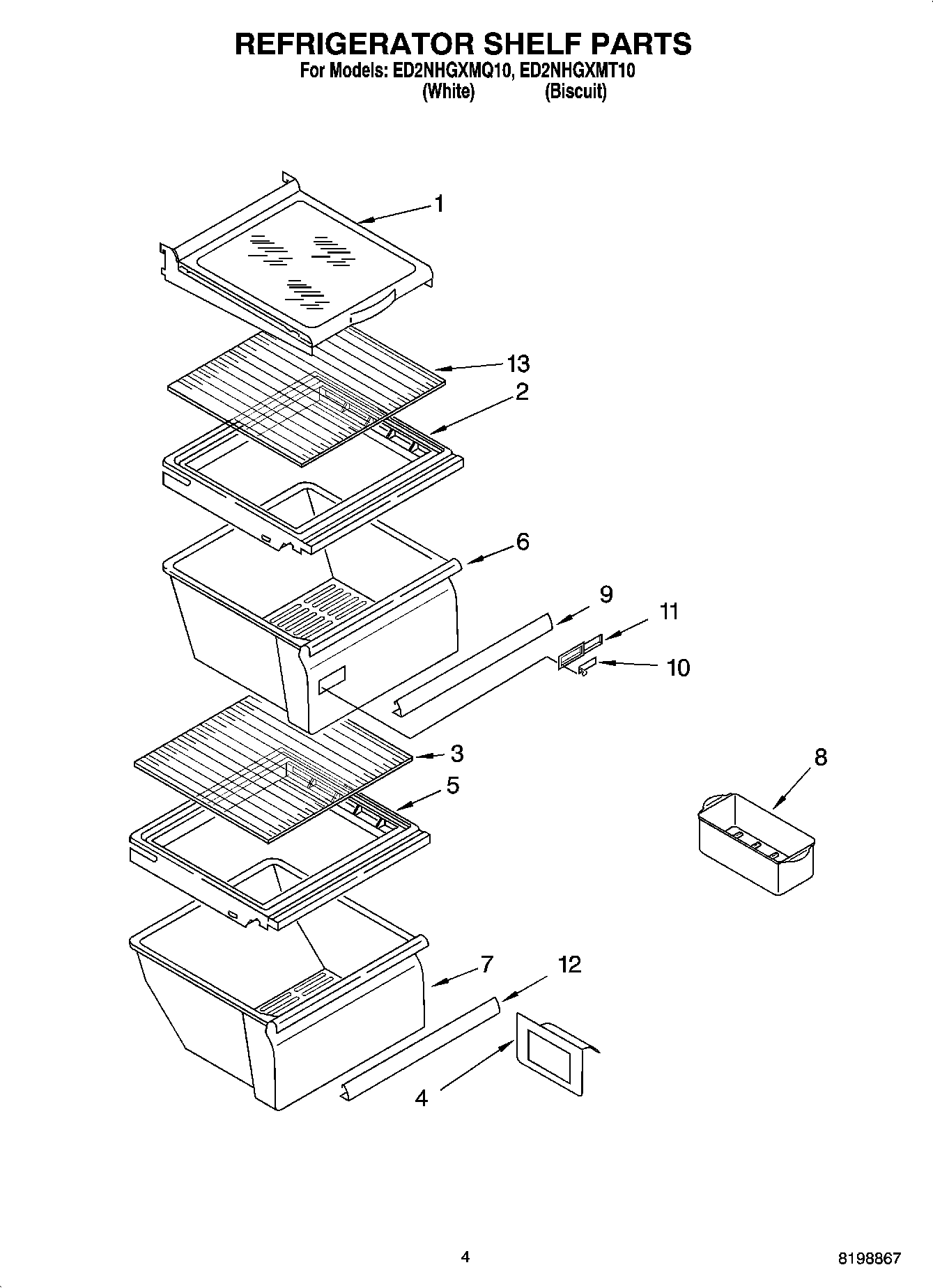 03 - REFRIGERATOR SHELF PARTS