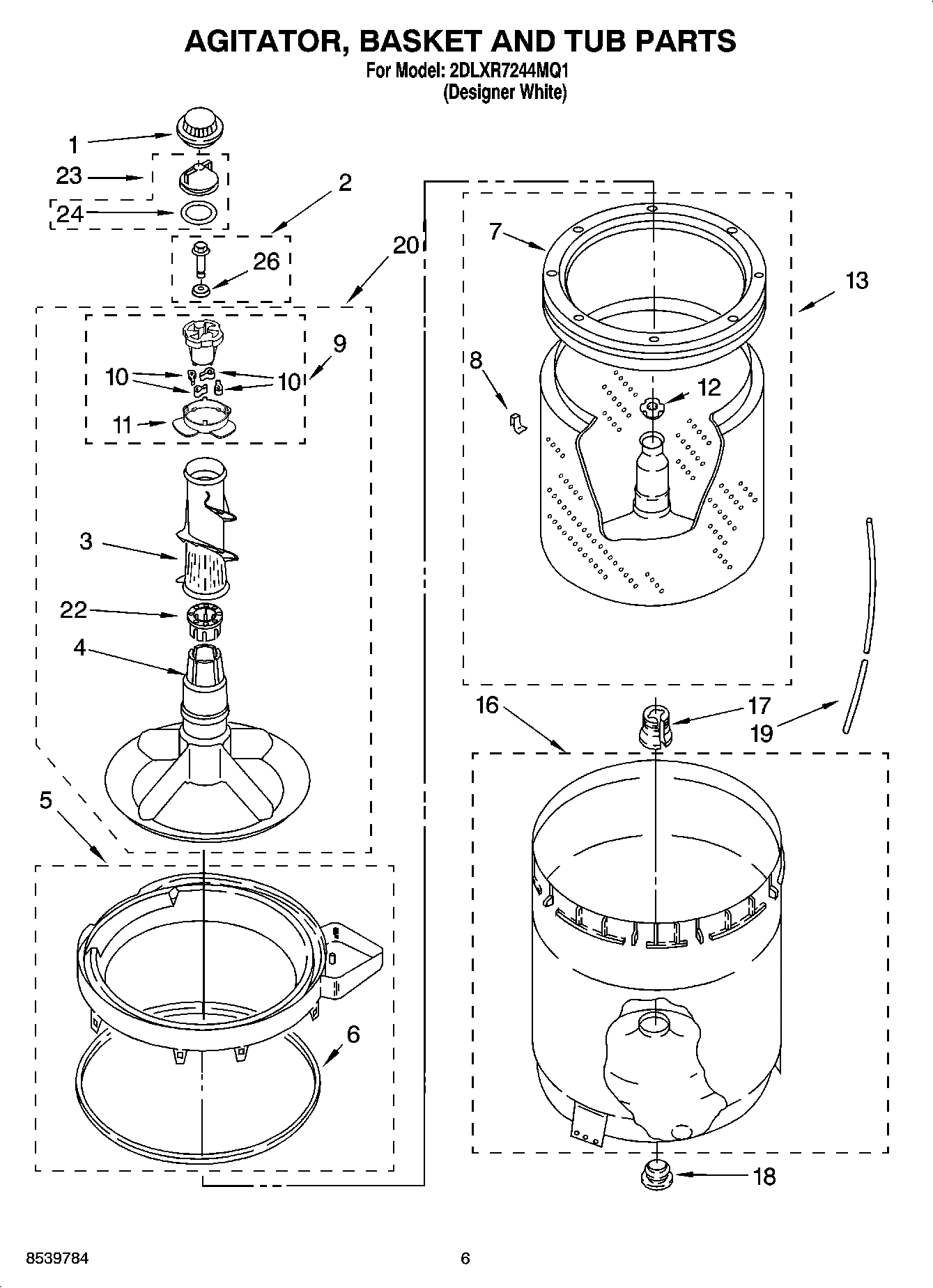 03 - AGITATOR, BASKET AND TUB PARTS