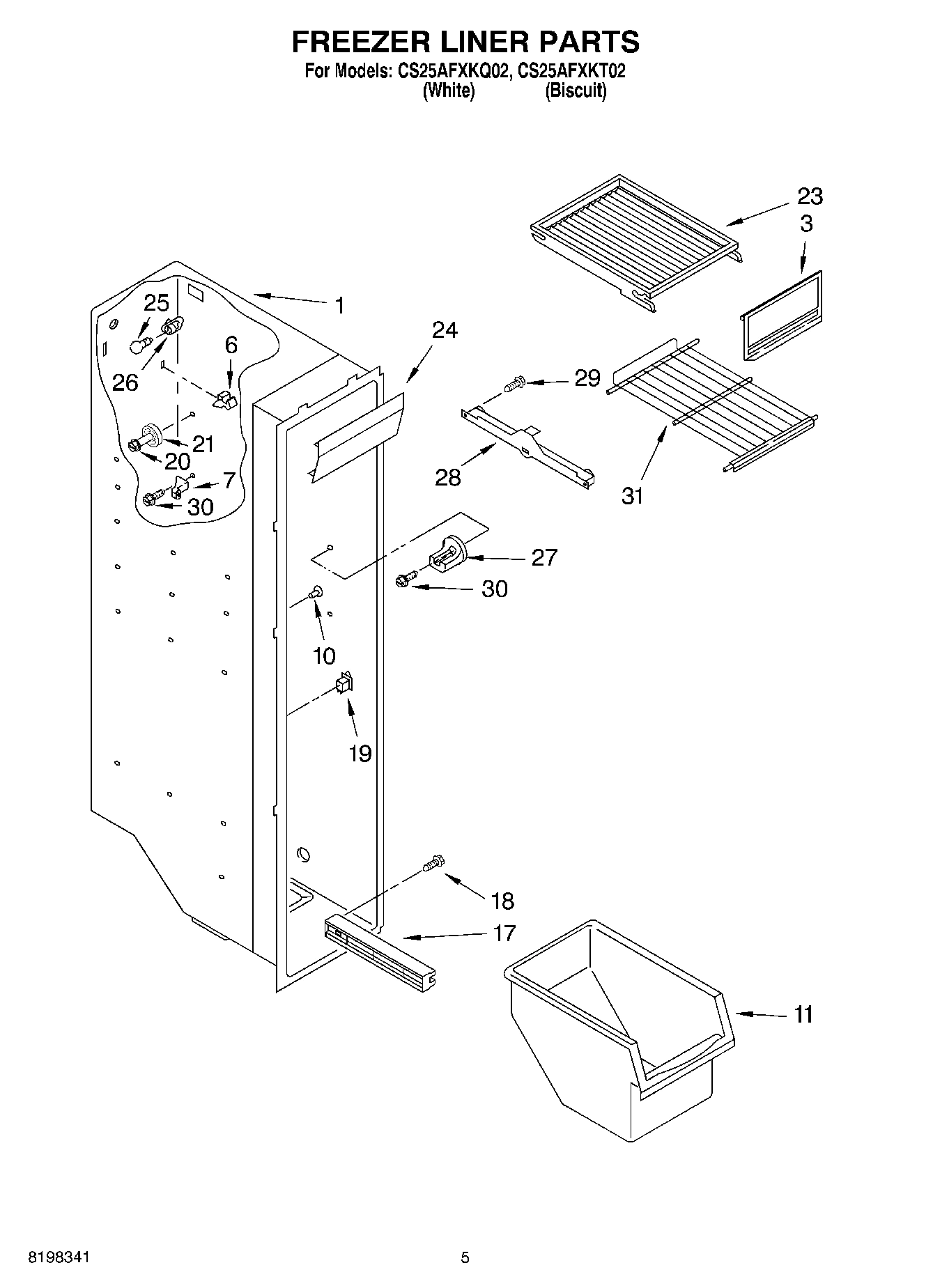 04 - FREEZER LINER PARTS