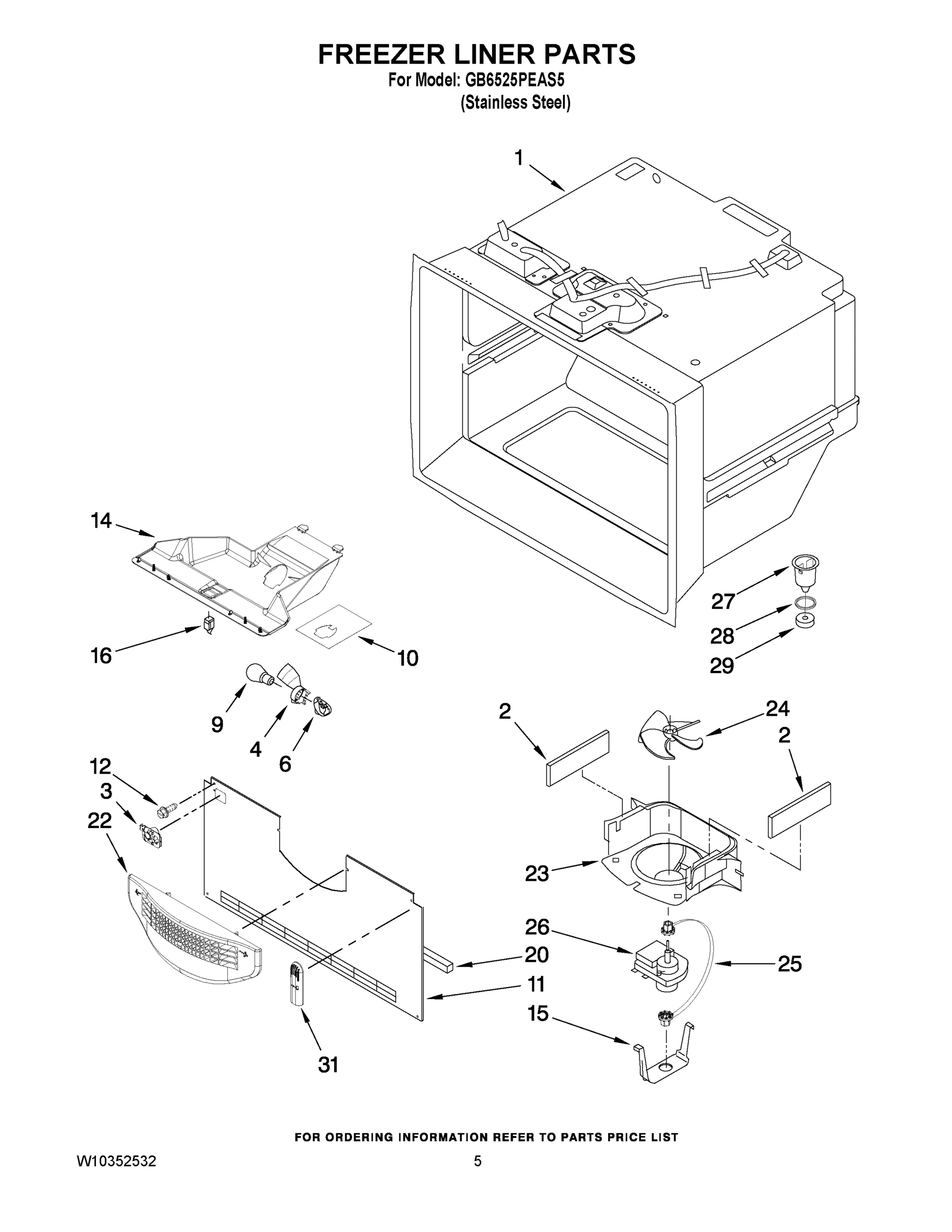 03 - FREEZER LINER PARTS