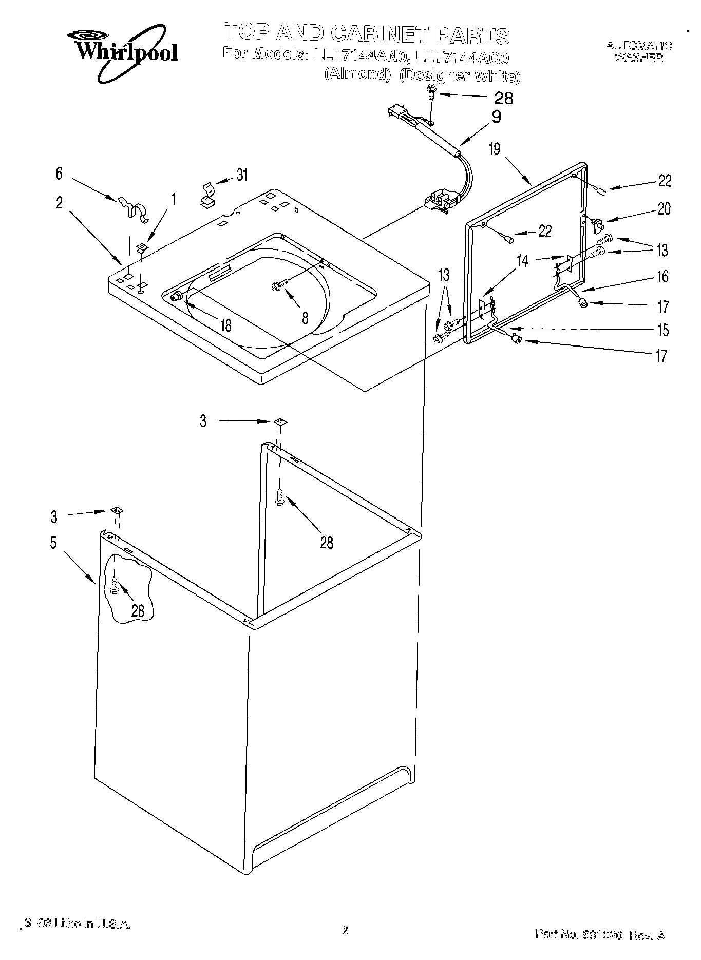 01 - TOP AND CABINET, LIT/OPTIONAL