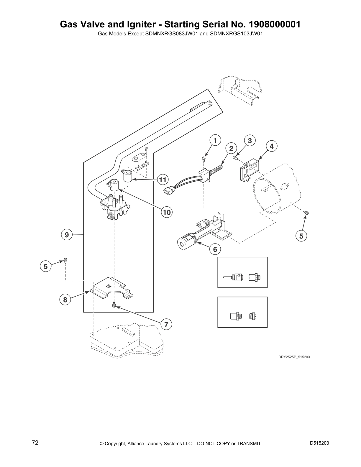 Gas Valve and Igniter - Starting Serial No. 1908000001